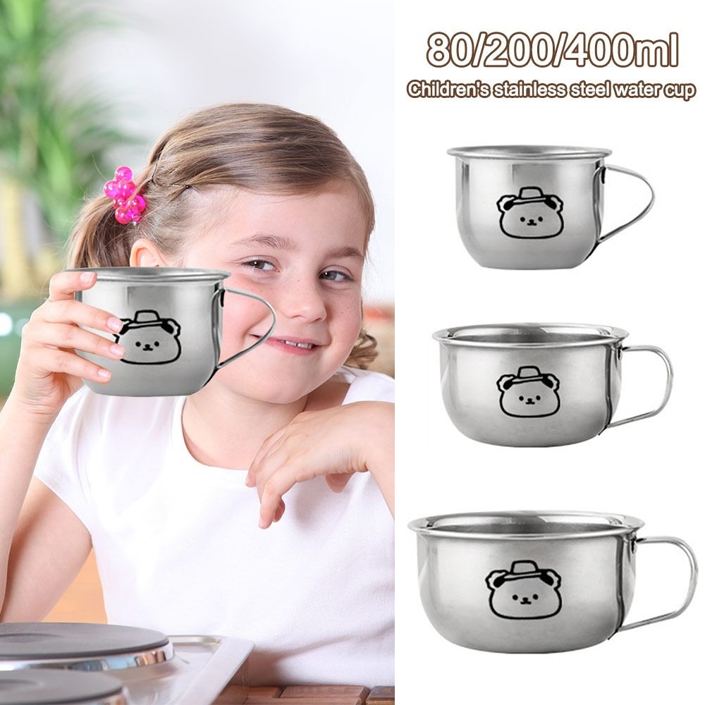 Coffee Tea & Espresso Appliances - 80/200/400ML Kinder-Wasserbecher mit Bären-Design, Edelstahl-Tee- und