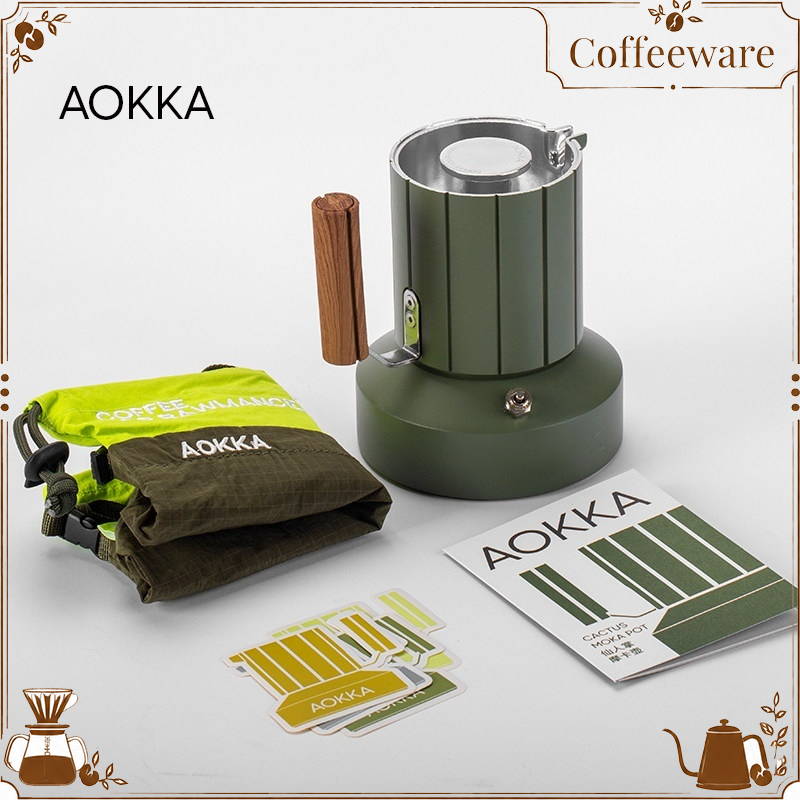Moka Pot Stove - AOKKA Doppelventil-Moka-Kaffeekocher, tragbares Kaffeezubereitungsgerät für den