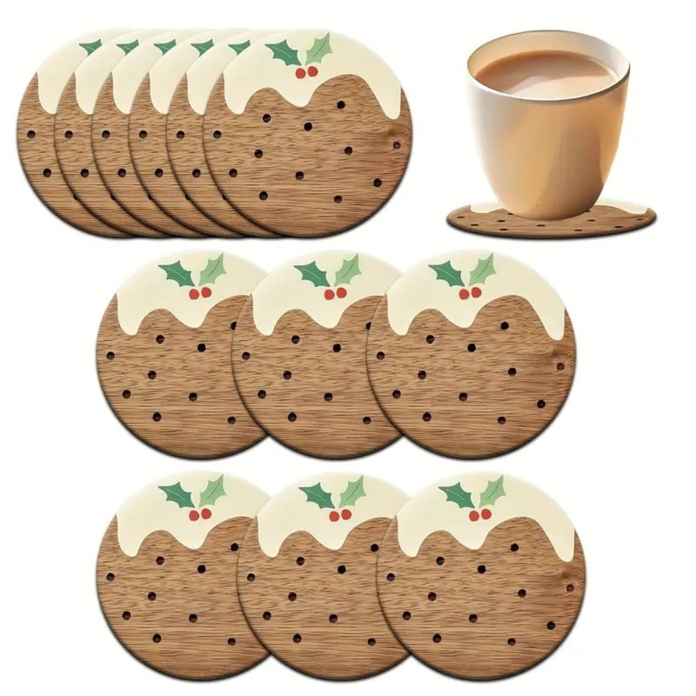 Xbloom Coffee Tea - Untersetzer-Set aus Holz im Pudding-Stil, hitzebeständige