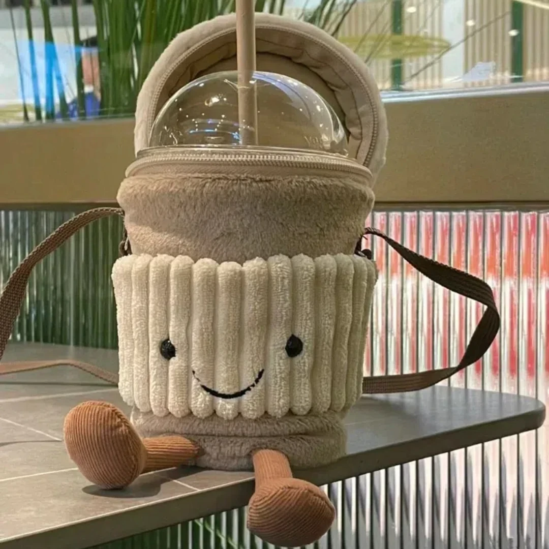 Xbloom Coffee Tea - Nachbildung von Cartoon-Kaffee-Milch-Teebeuteln, interessanter Anhänger, Plüschtier,