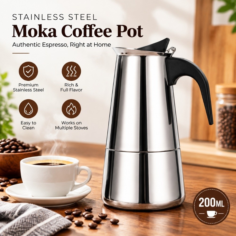 Edelstahl-Mokkakaffeekanne, si – Moka Pot Stove Bewertung und Preis
